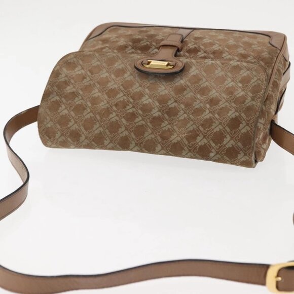 Salvatore Ferragamo Shoulder Bag Suede Beige Auth - Picture 11 of 16